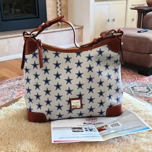 Dooney & Bourke Dallas Cowboys Grey & Blue Stars Leather Hobo 💙⭐️🤍🏈